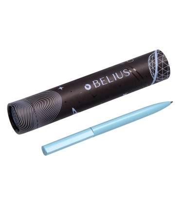 Boligrafo belius rocket b aluminio color minimalista azul tinta azul caja cilindrica