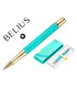 Roller belius aqua aluminio color turquesa y dorado tinta negra caja de diseno