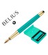 Pluma y estuche belius soiree color art deco turquesa dorado tinta azul caja de diseno