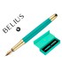 Pluma belius soiree aluminio color art deco turquesa y dorado tinta azul caja de diseno