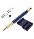 Pluma y estuche belius soiree color art deco azul marino y dorado tinta azul caja de diseno