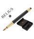 Pluma y estuche belius soiree color art deco negro y dorado tinta azul caja de diseno