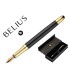 Pluma belius soiree aluminio color art deco negro y dorado tinta azul caja de diseno