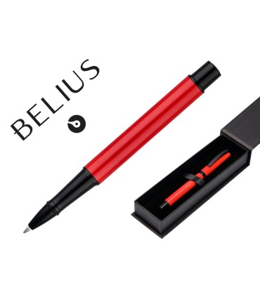 Roller belius turbo aluminio color rojo y negro tinta azul caja de diseno