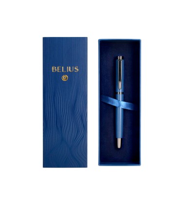 Pluma belius neptuno aluminio textura wavy color azul marino tinta azul caja de diseno