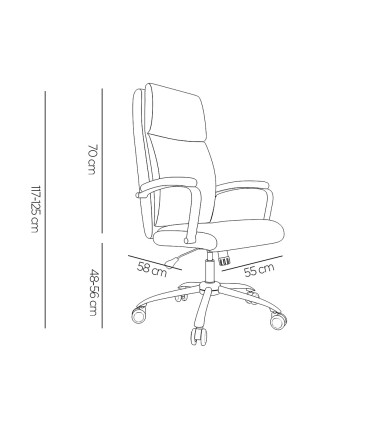 Silla direccion q connect leo respaldo alto regulable en altura 1170 80 mm alto ancho 650 mm profundidad 700