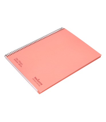 Cuaderno espiral navigator a4 tapa dura 80h 80gr horizontal con margen coral