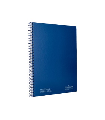 Cuaderno espiral navigator a4 tapa dura 80h 80gr horizontal con margen azul marino