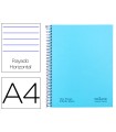 Cuaderno espiral navigator a4 tapa dura 80h 80gr horizontal con margen azul claro