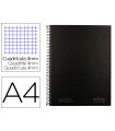 Cuaderno espiral navigator a4 tapa dura 80h 80gr cuadro 4mm con margen negro