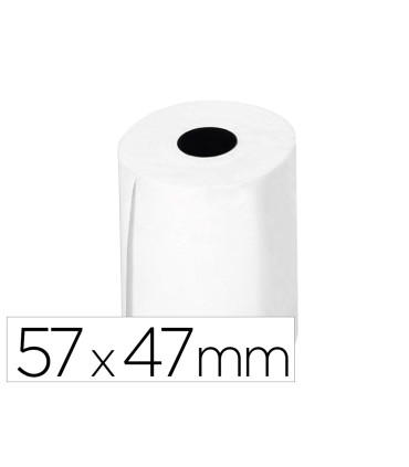 Rollo sumadora termico q connect 57 mm ancho x 47mm diametro para tpv sin bisfenol a papel de 70 g m2