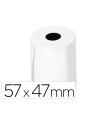 Rollo sumadora termico q-connect 57 mm ancho x 47mm diametro para tpv sin bisfenol a papel de 70 g/m2