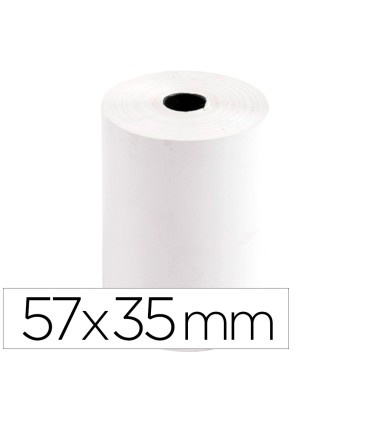 Rollo sumadora termico q connect 57 mm ancho x 35 mm diametro para tpv sin bisfenol a papel de 70 g m2