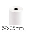 Rollo sumadora termico q-connect 57 mm ancho x 35 mm diametro para tpv sin bisfenol a papel de 70 g/m2