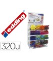 Rotulador edding punta fibra 1200 expositor de 320 unidades colores surtidos