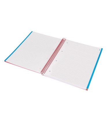 Cuaderno espiral navigator a4 micro tapa forrada 120h 80gr horizontal 5 bandas 4 taladros color rojo