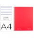 Cuaderno espiral navigator a4 micro tapa forrada 120h 80gr horizontal 5 bandas 4 taladros color rojo