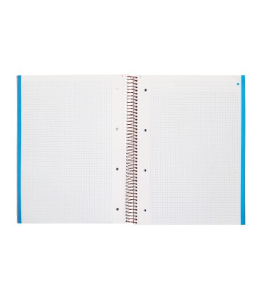 Cuaderno espiral navigator a4 micro tapa forrada 120h 80gr cuadro 5mm 5 bandas 4 taladros color rosa