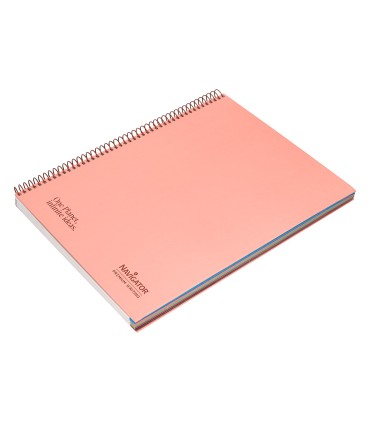 Cuaderno espiral navigator a4 micro tapa forrada 120h 80gr cuadro 5mm 5 bandas 4 taladros color rosa