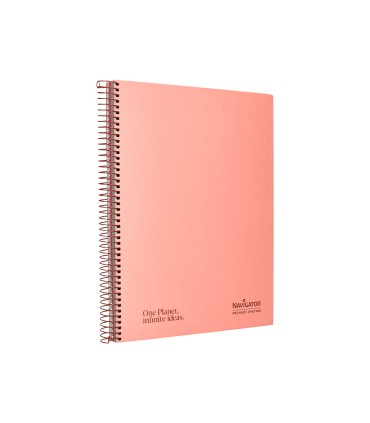 Cuaderno espiral navigator a4 micro tapa forrada 120h 80gr cuadro 5mm 5 bandas 4 taladros color rosa