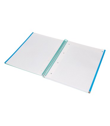 Cuaderno espiral navigator a4 micro tapa forrada 120h 80gr cuadro 5mm 5 bandas 4 taladros color menta