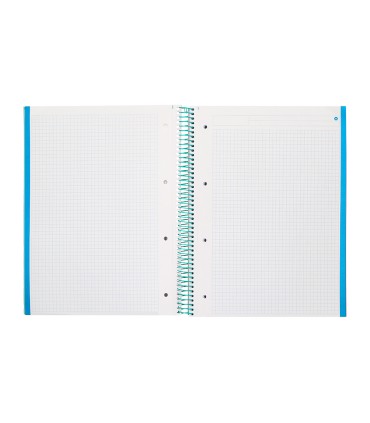 Cuaderno espiral navigator a4 micro tapa forrada 120h 80gr cuadro 5mm 5 bandas 4 taladros color menta