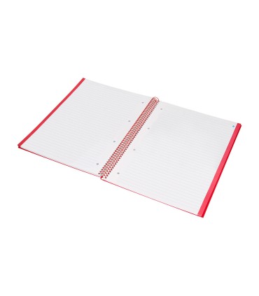 Cuaderno espiral navigator a4 micro tapa forrada 80h 80gr horizontal 1 banda color rojo