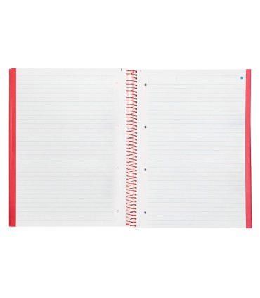 Cuaderno espiral navigator a4 micro tapa forrada 80h 80gr horizontal 1 banda color rojo