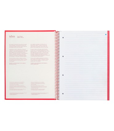 Cuaderno espiral navigator a4 micro tapa forrada 80h 80gr horizontal 1 banda color rojo