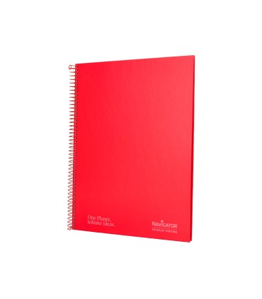 Cuaderno espiral navigator a4 micro tapa forrada 80h 80gr horizontal 1 banda color rojo