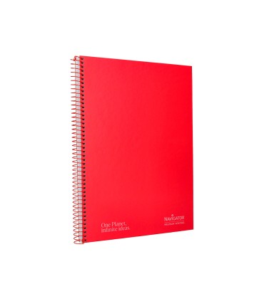 Cuaderno espiral navigator a4 micro tapa forrada 80h 80gr horizontal 1 banda color rojo