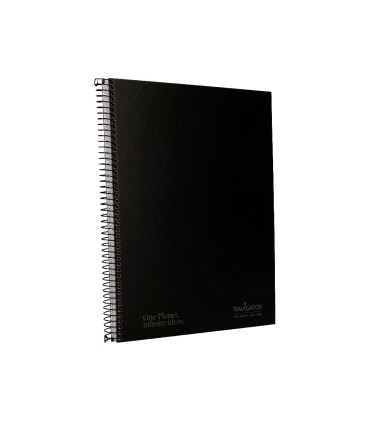 Cuaderno espiral navigator a4 micro tapa forrada 80h 80gr horizontal 1 banda color negro