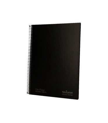 Cuaderno espiral navigator a4 micro tapa forrada 80h 80gr horizontal 1 banda color negro