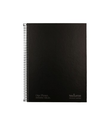 Cuaderno espiral navigator a4 micro tapa forrada 80h 80gr horizontal 1 banda color negro