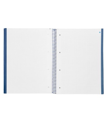 Cuaderno espiral navigator a4 micro tapa forrada 80h 80gr cuadro 5mm una banda color azul marino