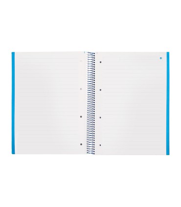 Cuaderno espiral navigator a4 micro tapa forrada 120h 80gr horizontal 5 banda 4 taladros color celeste