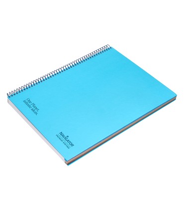 Cuaderno espiral navigator a4 micro tapa forrada 120h 80gr horizontal 5 banda 4 taladros color celeste