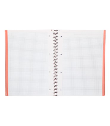 Cuaderno espiral navigator a4 micro tapa forrada 80h 80gr cuadro 5mm 1 banda color coral