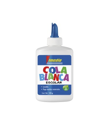 Pegamento cola blanca imedio escolar lavable bote de 125 gr