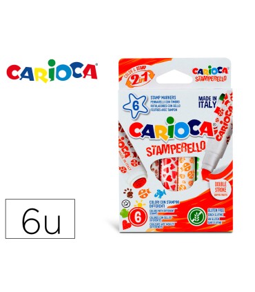 Rotulador carioca stamperello caja 6 unidades colores surtidos