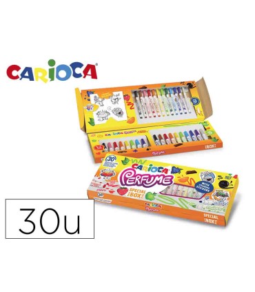 Rotulador carioca perfume caja 30 unidades colores surtidos