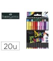 Rotulador faber castell edicion black punta de pincel caja de 20 unidades colores surtidos