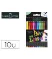 Rotulador faber castell edicion black punta de pincel caja de 10 unidades colores surtidos