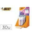 Boligrafo bic cuatro colores gradiente expositor de 30 unidades colores surtidos