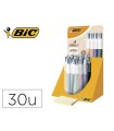 Boligrafo bic cuatro colores wood expositor de 30 unidades colores surtidos