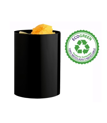 Papelera plastico archivo 2000 ecogreen 100 reciclada 18 litros color negro 260x335 mm