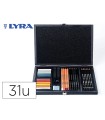 Set dibujo lyra estuche de madera con 31 piezas surtidas