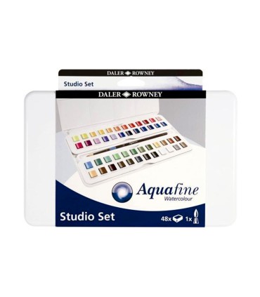 Acuarela daler rowney aquafine caja metalica de 48 colores surtidos con pincel