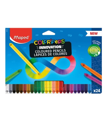 Lapices de colores maped color peps infinity caja de 24 colores surtidos