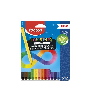 Lapices de colores maped color peps infinity caja de 12 colores surtidos